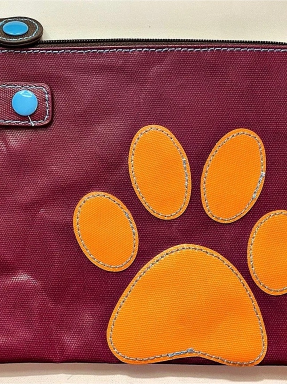 Paw Print Pouch in Pink & Orange
